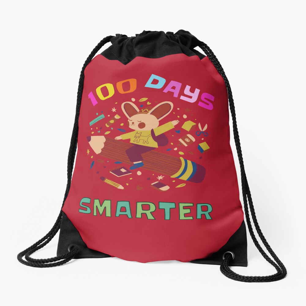 100Th Day Of School Happy Rabbit Lover Drawstring Bag DSB609