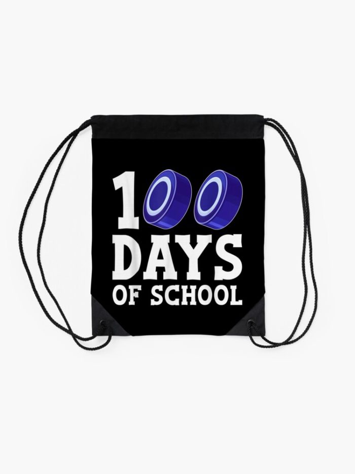 100Th Day Of School Hockey Lover 100 Days Of School Sport Drawstring Bag DSB1152 2