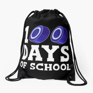 100Th Day Of School Hockey Lover 100 Days Of School Sport Drawstring Bag DSB1152