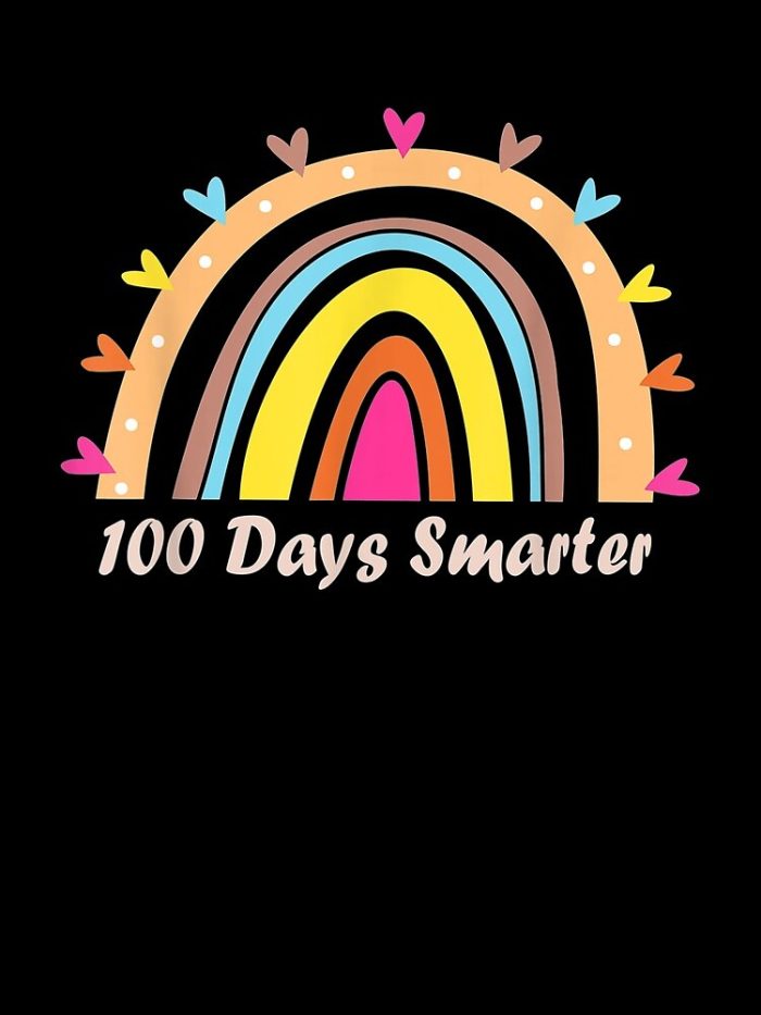 100Th Day Of School Teacher 100 Days Smarter Rainbow Drawstring Bag DSB1451 1