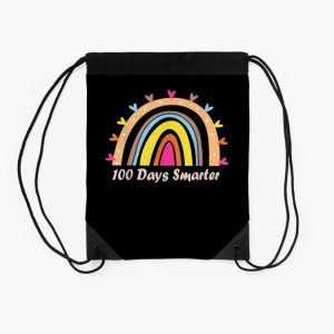 100Th Day Of School Teacher 100 Days Smarter Rainbow Drawstring Bag DSB1451 2