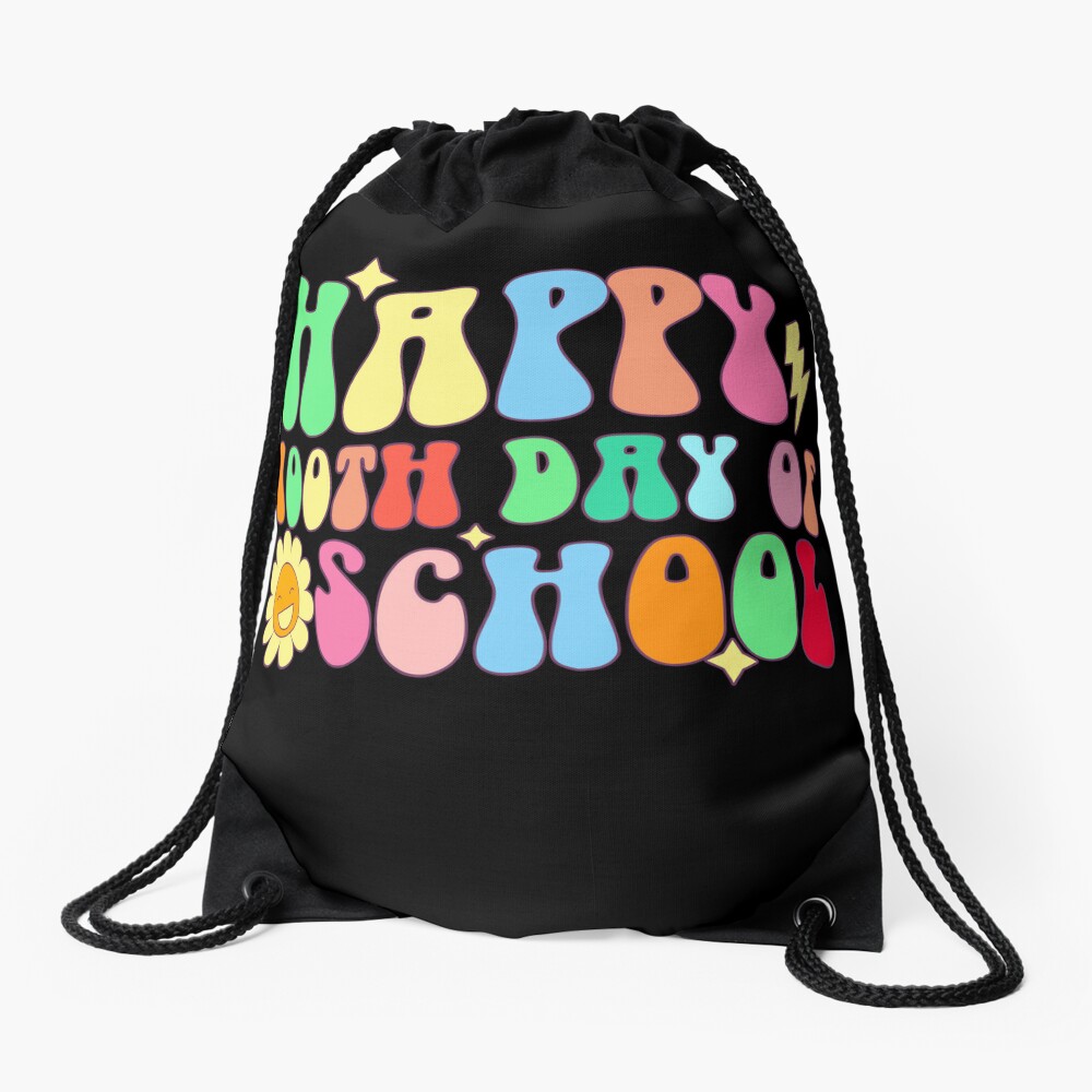 100Th Day Of School Teachers Boys Girls Kids 100 Days Of School Happy 100Th Day Of School 2023 Drawstring Bag DSB1056