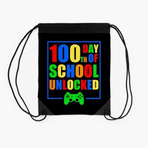 100Th Day Of School Unlocked 2023 Great Gift Idea For Teachers And Students Funny School Drawstring Bag DSB1392 2