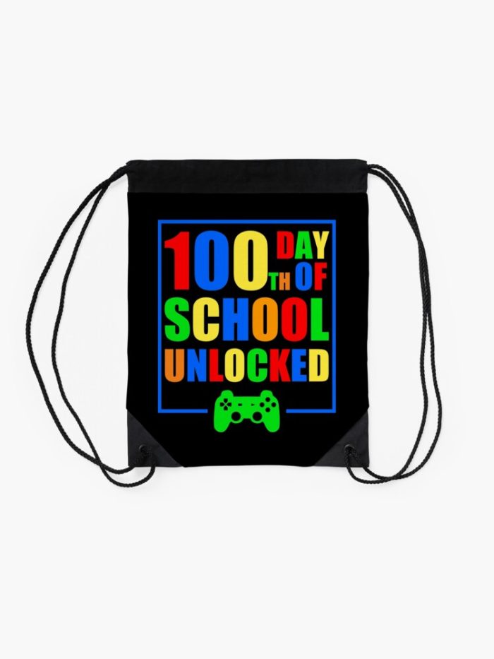 100Th Day Of School Unlocked 2023 Great Gift Idea For Teachers And Students Funny School Drawstring Bag DSB1392 2