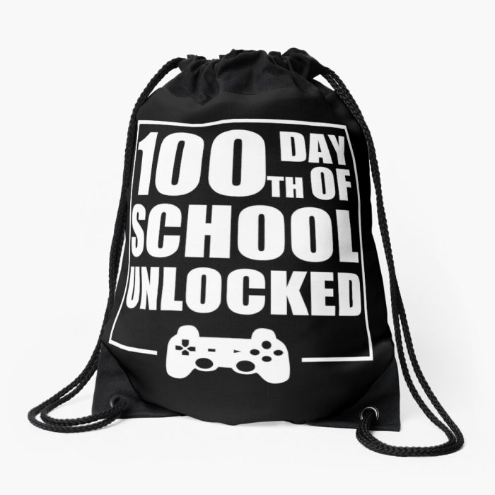 100Th Day Of School Unlocked 2023 Great Gift Idea For Teachers And Students Funny School Drawstring Bag DSB1393