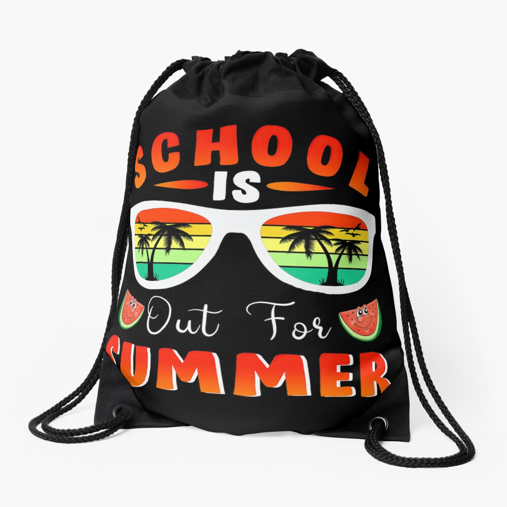 18 Vintage Style Last Day Of School Out For Summer Teacher Drawstring Bag DSB661