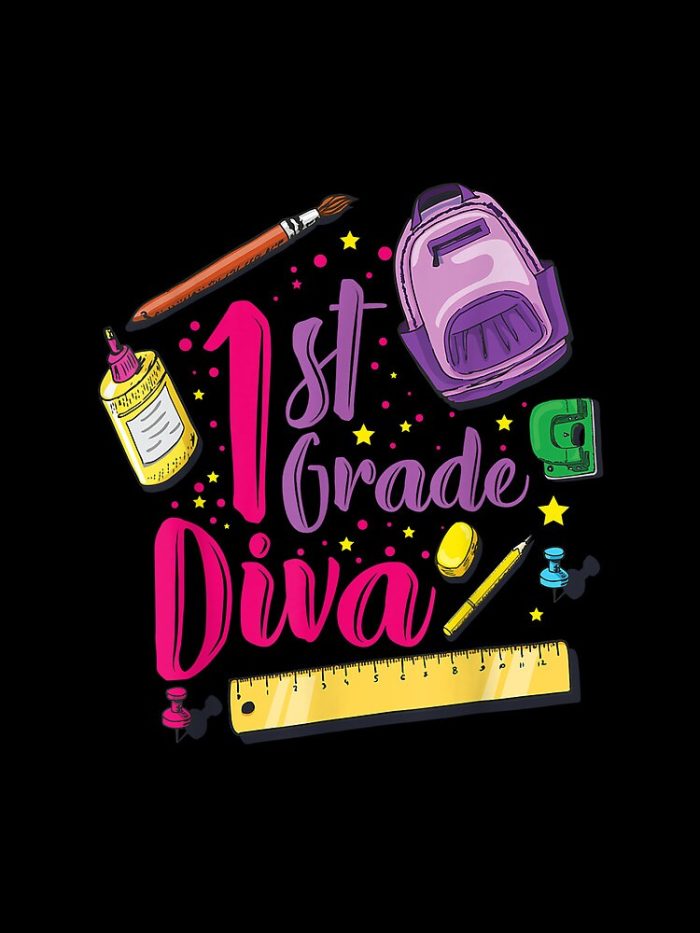 1St Grade Diva First Day Of School Girl Clothes Gift Drawstring Bag DSB278 1