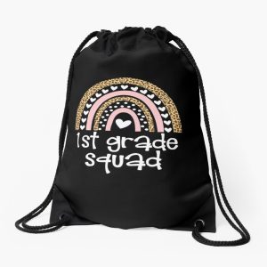 1St Grade Squad Teacher Student Rainbow 100Th Day Of School Drawstring Bag DSB1410