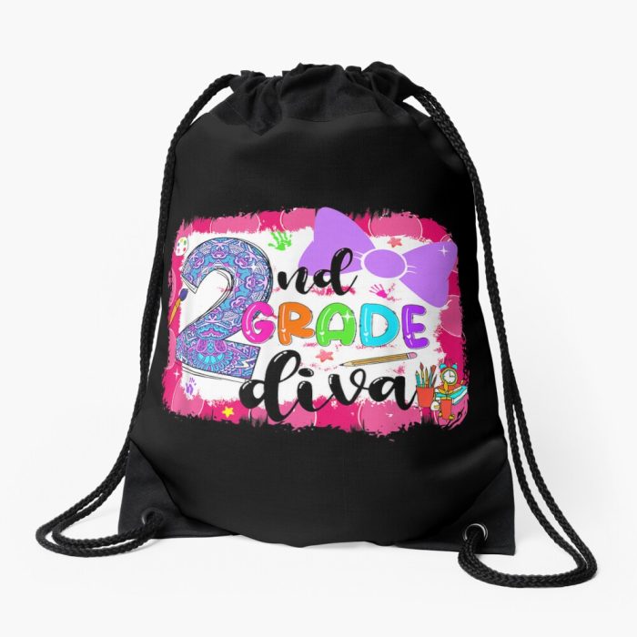 2Nd Grade Diva First Day Of School Girl Clothes Drawstring Bag DSB180