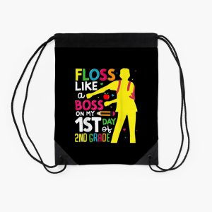 2Nd Grade Floss Like A Boss Back To School First Day Drawstring Bag DSB409 2