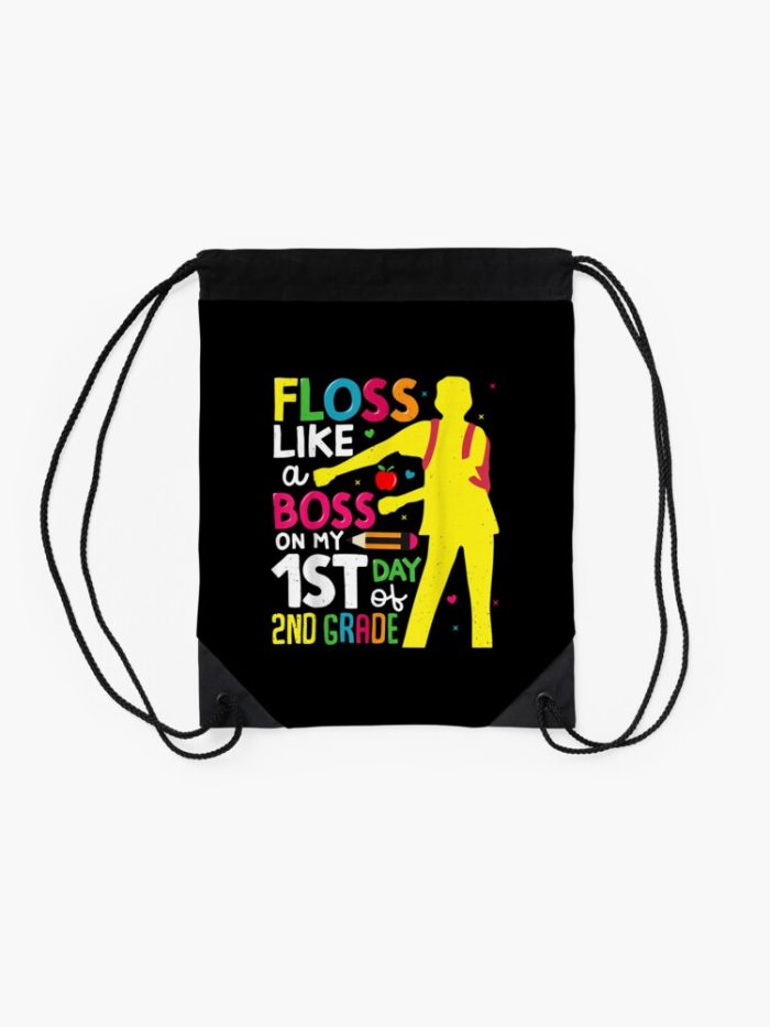 2Nd Grade Floss Like A Boss Back To School First Day Drawstring Bag DSB409 2