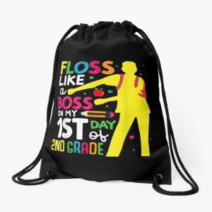 2Nd Grade Floss Like A Boss Back To School First Day Drawstring Bag DSB409