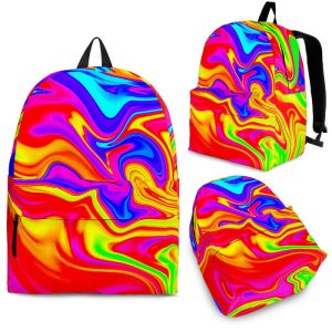 Abstract Colorful Liquid Trippy Print Back To School Backpack BP316