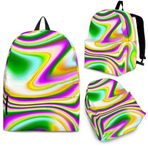 Abstract Holographic Liquid Trippy Print Back To School Backpack BP312