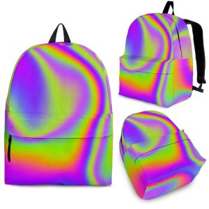 Abstract Holographic Trippy Print Back To School Backpack BP142