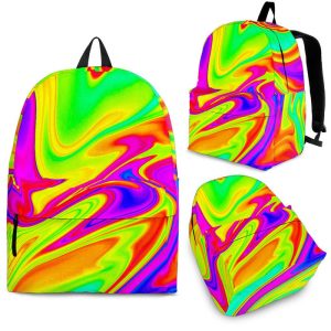 Abstract Liquid Trippy Print Back To School Backpack BP311