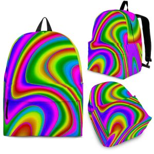 Abstract Neon Trippy Print Back To School Backpack BP309