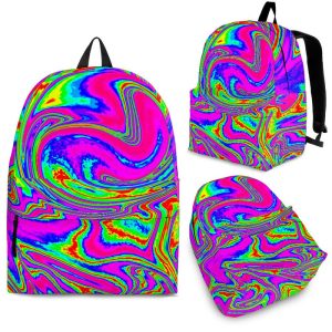 Abstract Psychedelic Liquid Trippy Print Back To School Backpack BP141