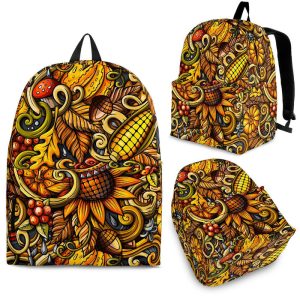 Abstract Sunflower Pattern Print Back To School Backpack BP305