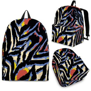 Abstract Zebra Pattern Print Back To School Backpack BP303