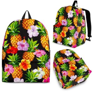 Aloha Hibiscus Pineapple Pattern Print Back To School Backpack BP546