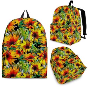 Autumn Sunflower Pattern Print Back To School Backpack BP540