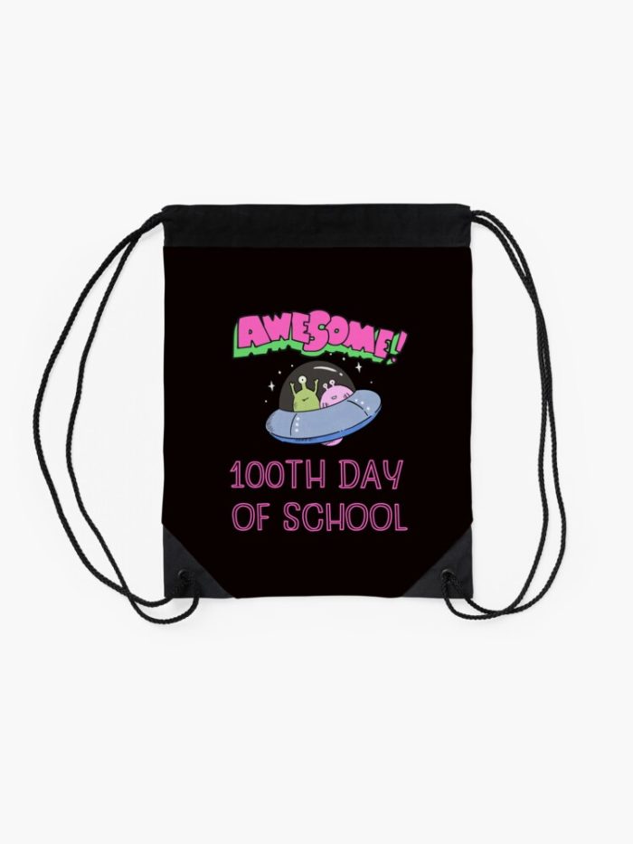 Awesome 100Th Day Of School Drawstring Bag DSB1193 2
