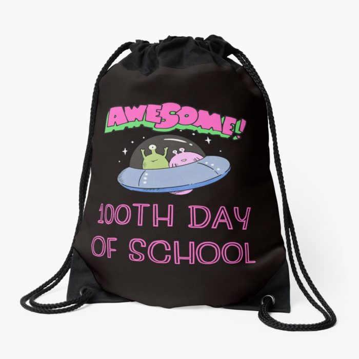 Awesome 100Th Day Of School Drawstring Bag DSB1193