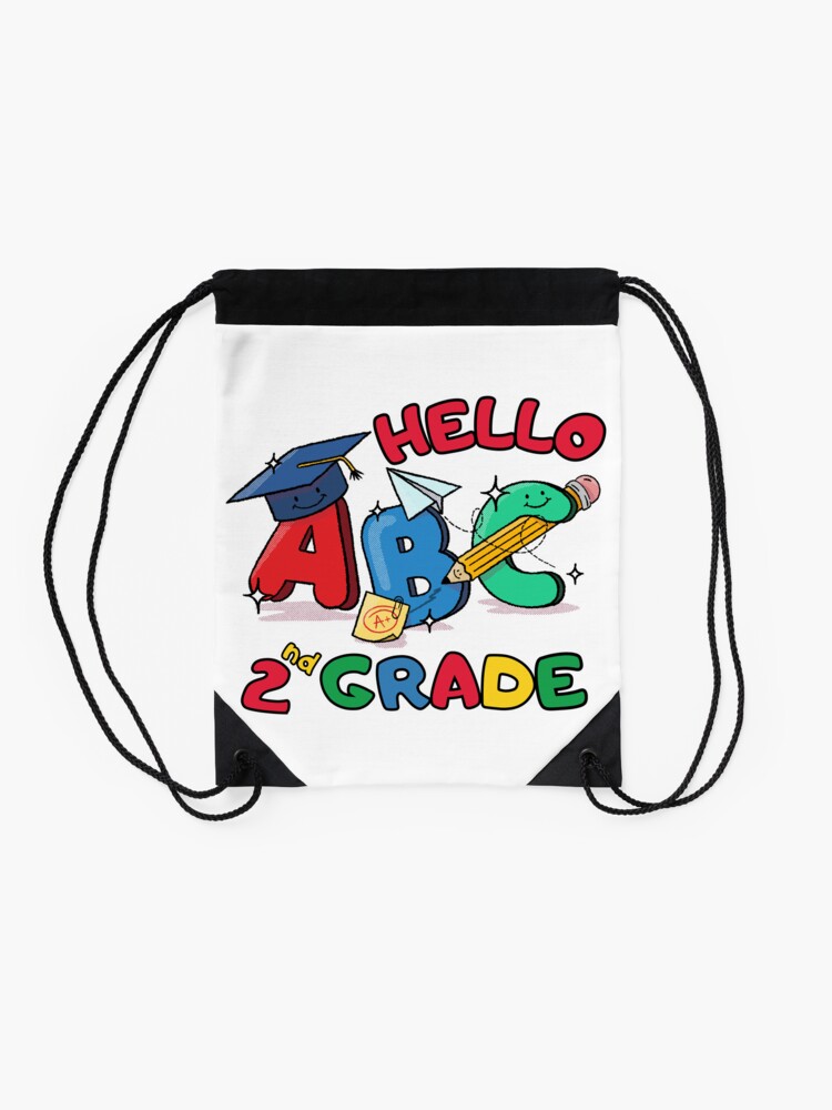 Back-To-School-Day-Hello-2Nd-Grade-Drawstring-Bag-DSB113-2 Back To School Day Hello 2Nd Grade Drawstring Bag DSB113 2