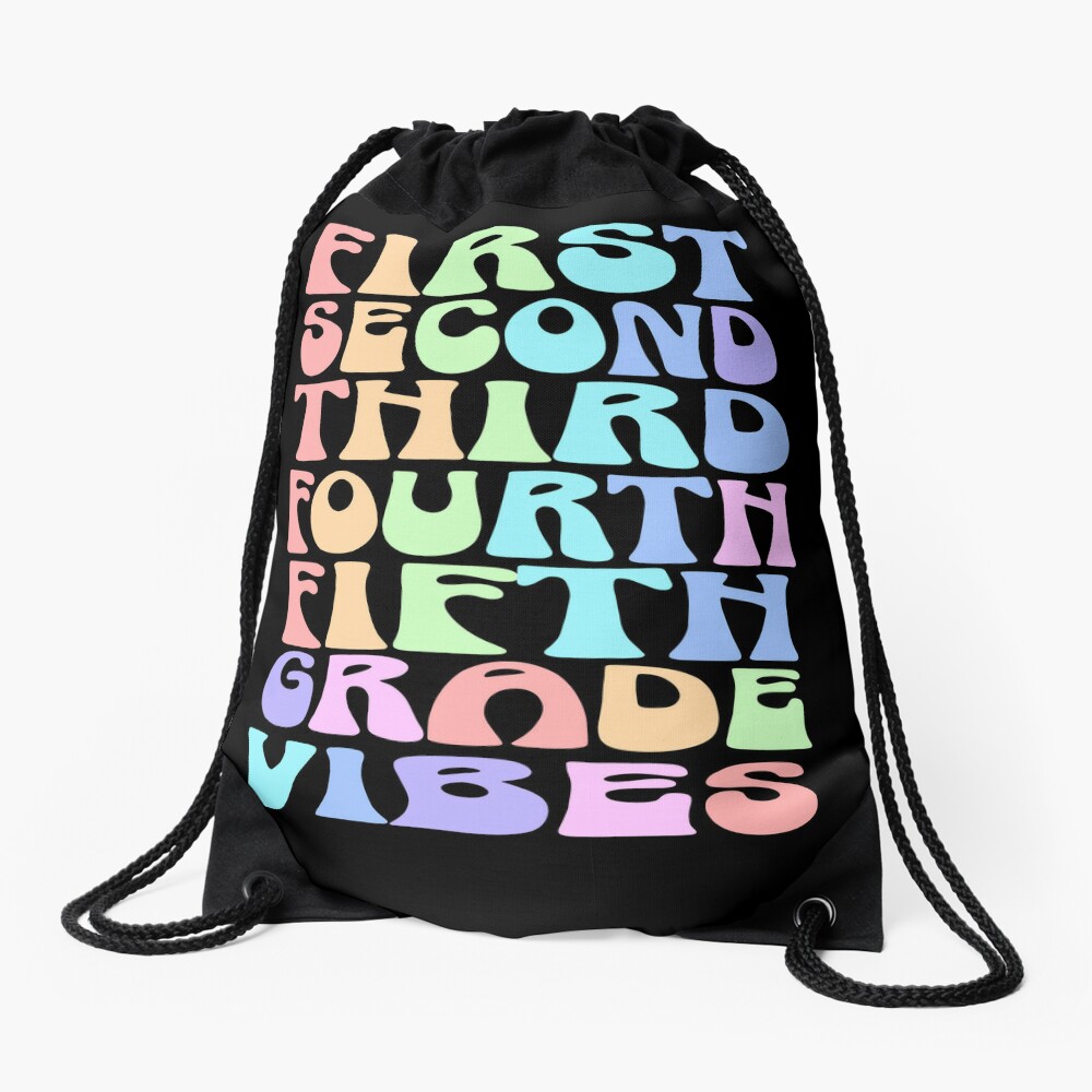 Back To School Elementary Teacher Vibes First Day Students Drawstring Bag DSB955
