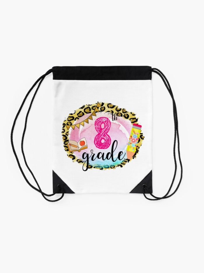 Back To School First Day Of Eighth Grade Drawstring Bag DSB229 2