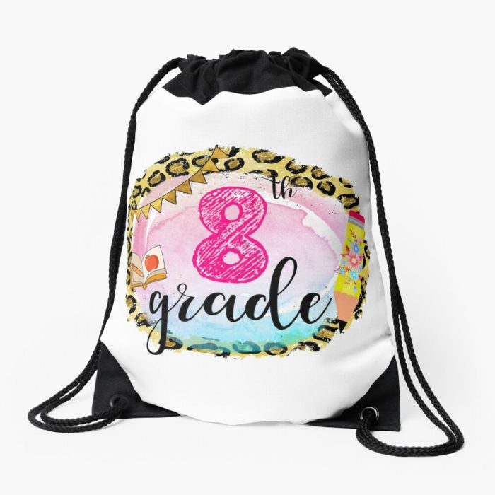 Back To School First Day Of Eighth Grade Drawstring Bag DSB229