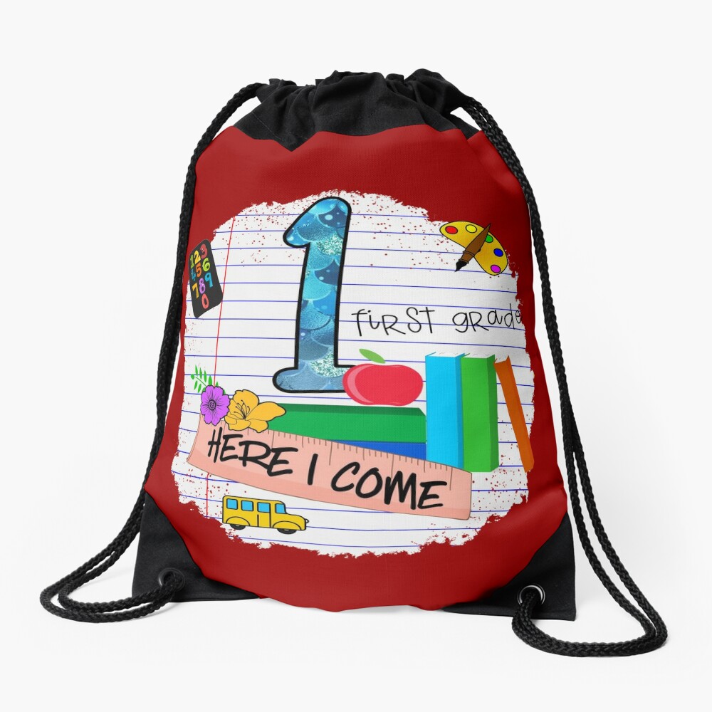 Back To School First Day Of First Grade Drawstring Bag DSB168