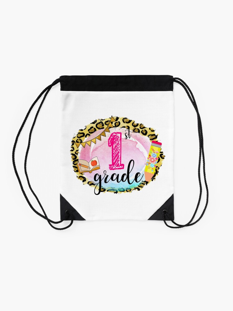 Back-To-School-First-Day-Of-First-Grade-Drawstring-Bag-DSB213-2 Back To School First Day Of First Grade Drawstring Bag DSB213 2