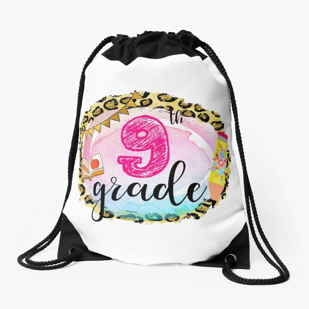 Back To School First Day Of Ninth Grade Drawstring Bag DSB227