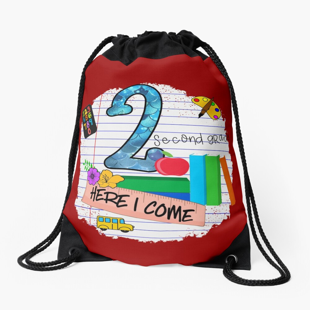 Back To School First Day Of Second Grade Drawstring Bag DSB228