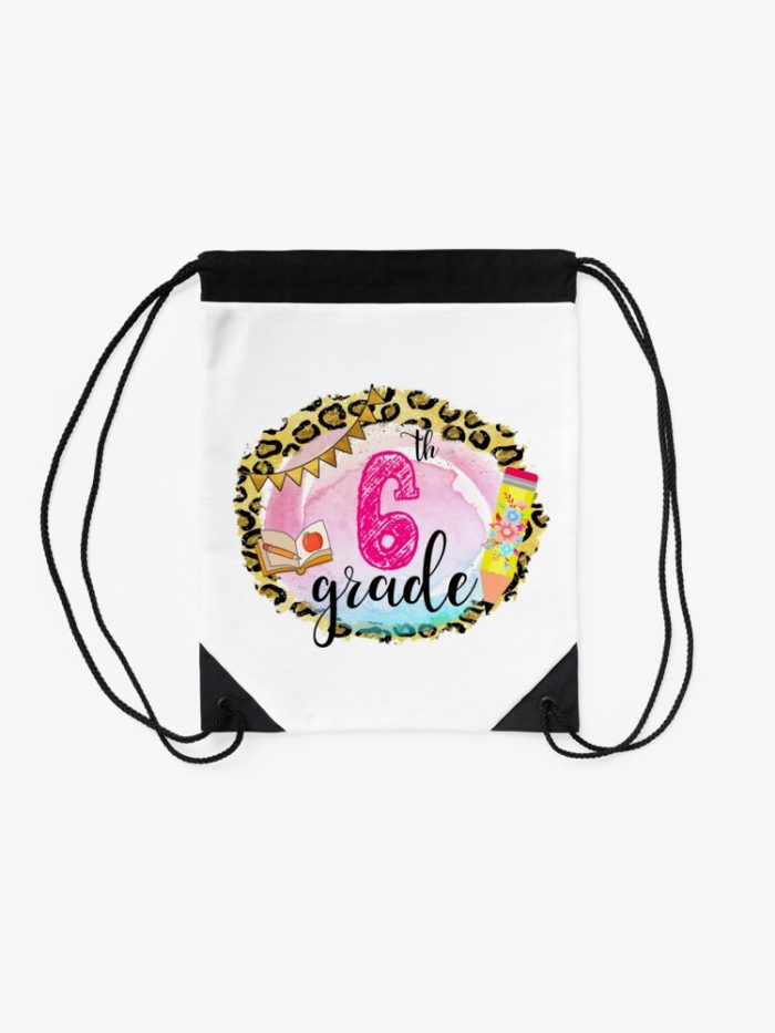 Back To School First Day Of Sixth Grade Drawstring Bag DSB171 2