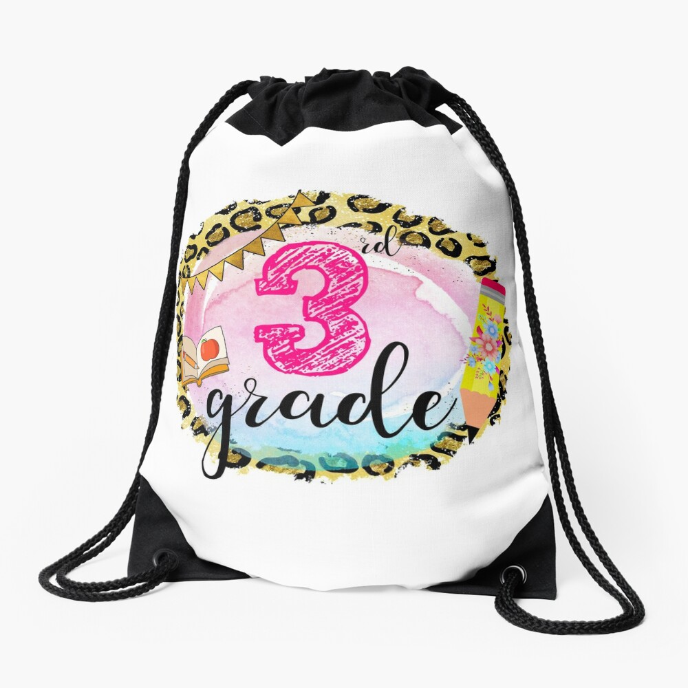 Back To School First Day Of Third Grade Drawstring Bag DSB231