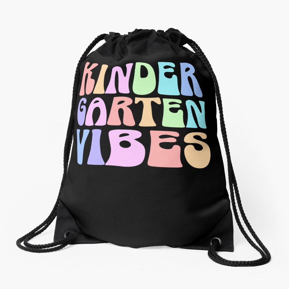 Back To School Kindergarten Vibes First Day Teacher Students Drawstring Bag DSB1147