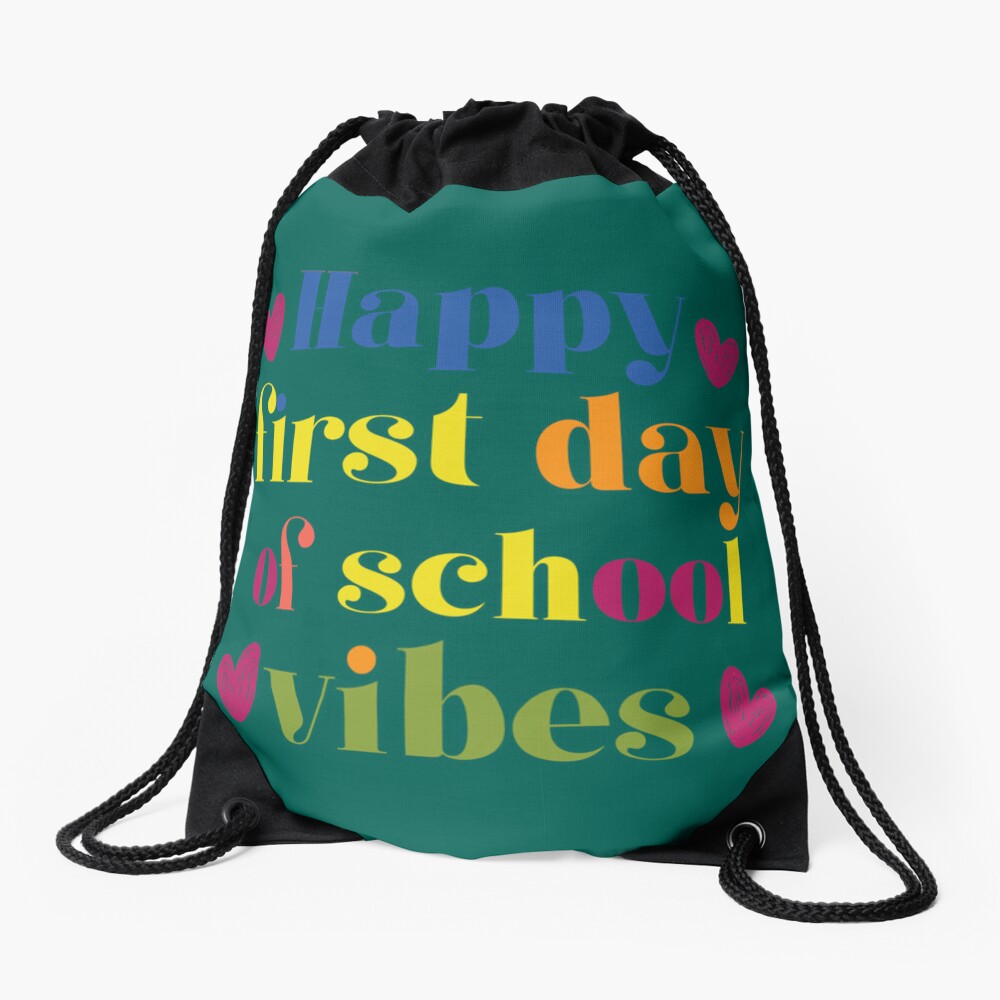 Back To School Kindergarten Vibes Student Teacher Retro Drawstring Bag DSB593