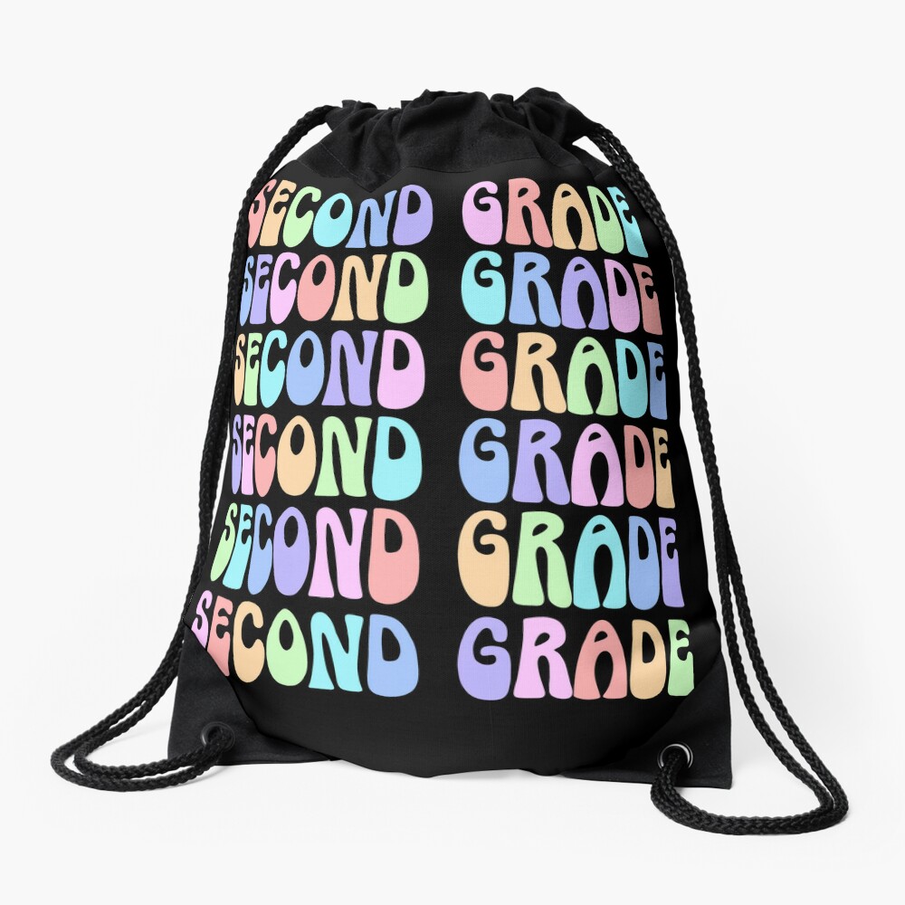 Back To School Second Grade Vibes First Day Teacher Students Drawstring Bag DSB1296