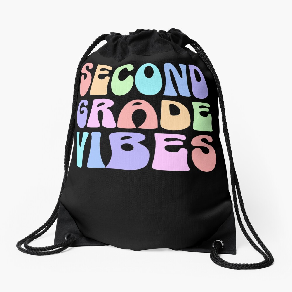 Back To School Second Grade Vibes First Day Teacher Students Drawstring Bag DSB1298