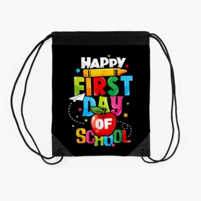 Back To School Teachers Kids Child Happy First Day Of School Drawstring Bag DSB1362 2