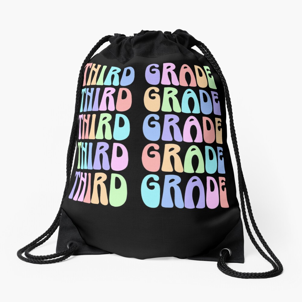 Back To School Third Grade Vibes First Day Teacher Students Drawstring Bag DSB1221