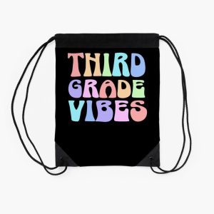 Back To School Third Grade Vibes First Day Teacher Students Drawstring Bag DSB1238 2