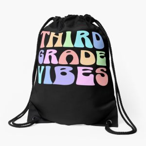 Back To School Third Grade Vibes First Day Teacher Students Drawstring Bag DSB1238