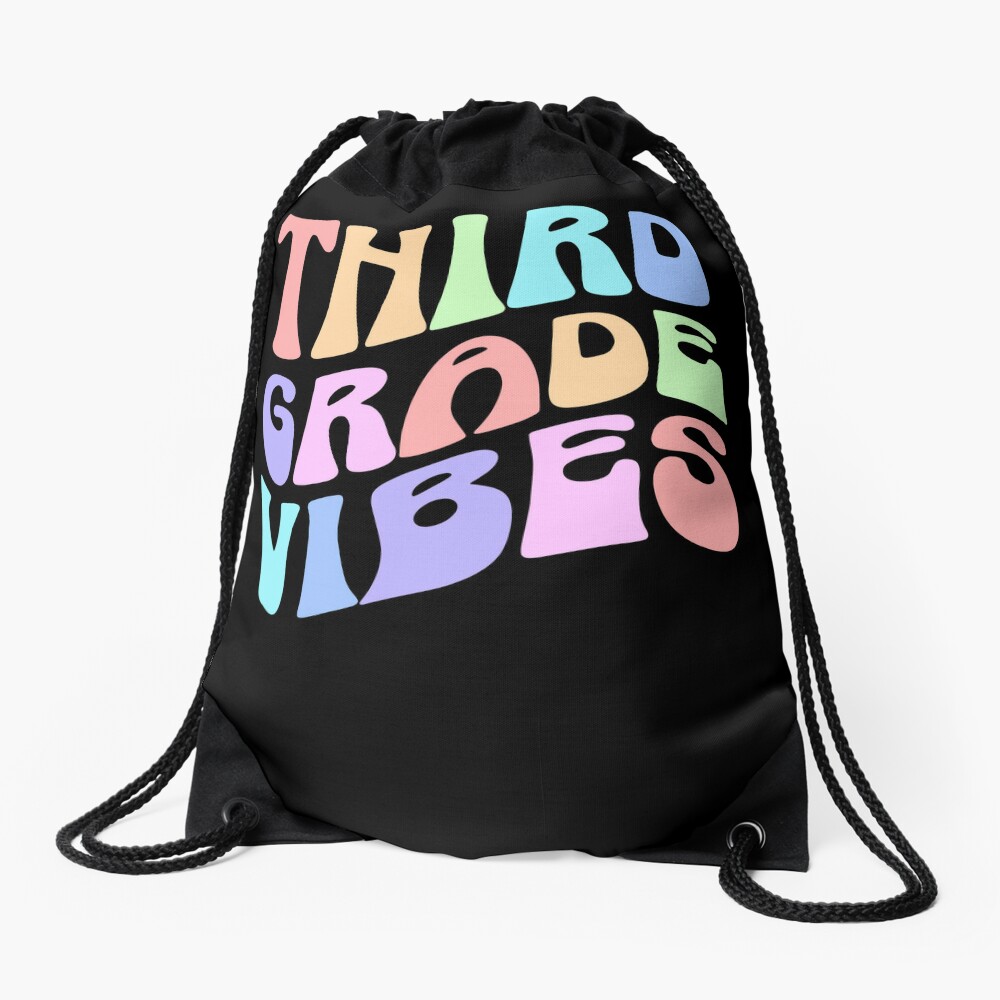 Homepage 23 Back To School Third Grade Vibes First Day Teacher Students Drawstring Bag DSB1299