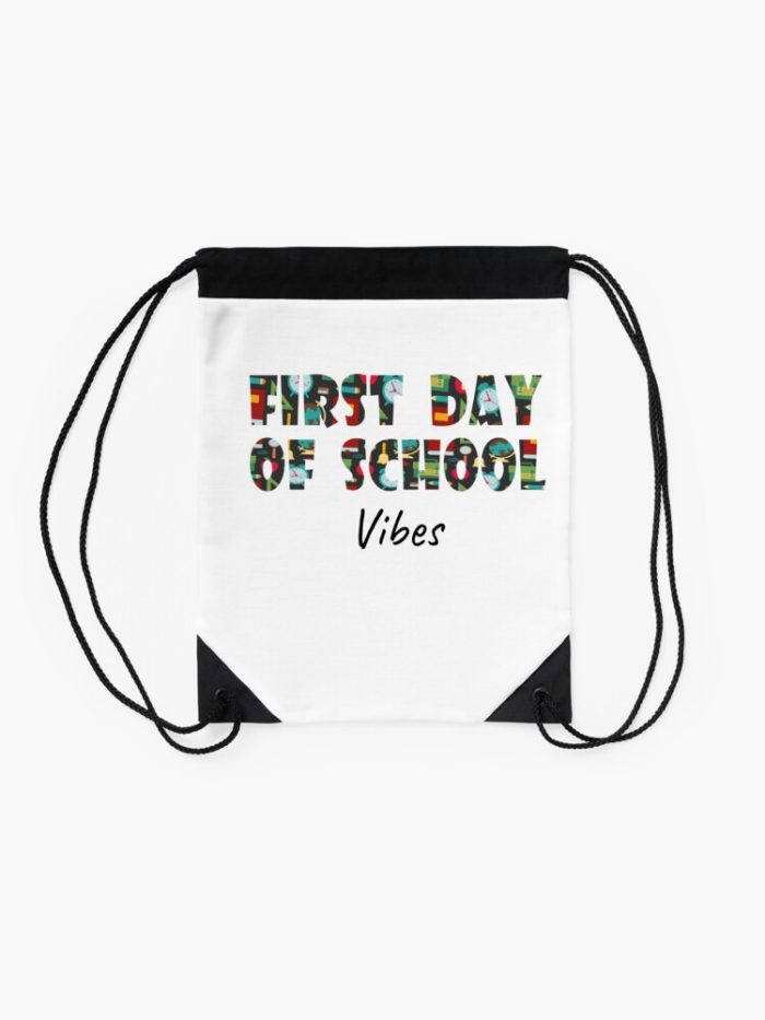 Back To School Vibes Happy First Day Of School Drawstring Bag DSB1248 2