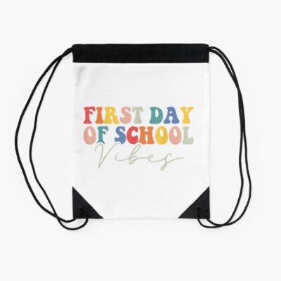 Back To School Vibes Happy First Day Of School For Teachers Drawstring Bag DSB1354 2