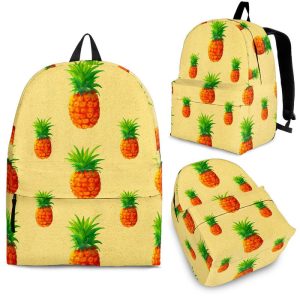 Beige Watercolor Pineapple Pattern Print Back To School Backpack BP534